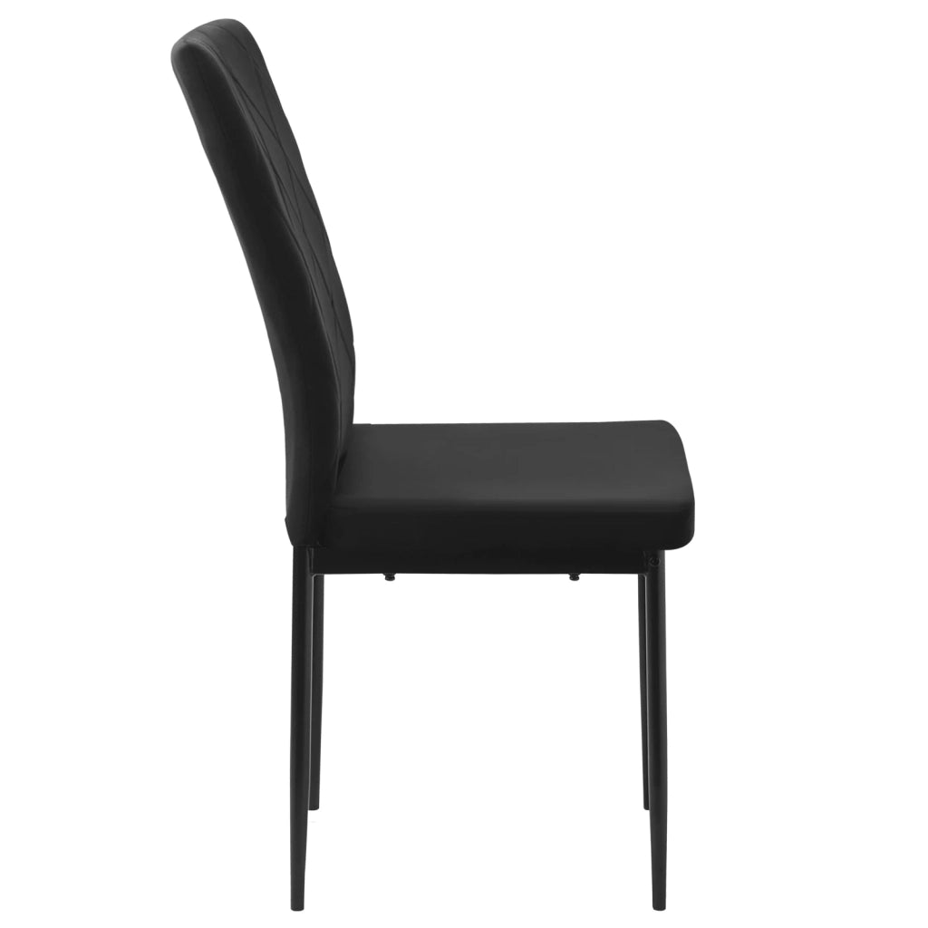 SEDIA Imbottita in Velluto Nero Set da 4 pezzi 42 x 94,5 x 59 cm