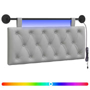 Testiera | Testata sospesa Con luce LED Grigio Nuvola Tessuto