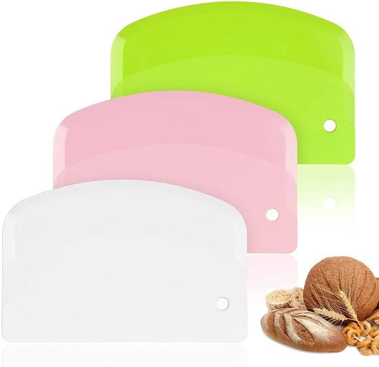 Strumento per schiacciare il pane - Flessibile e comodo da utilizzare - Disponibile in tre colori: verde, bianco e rosa - Utensile per la panificazione e le torte - Adatto per ogni uso
