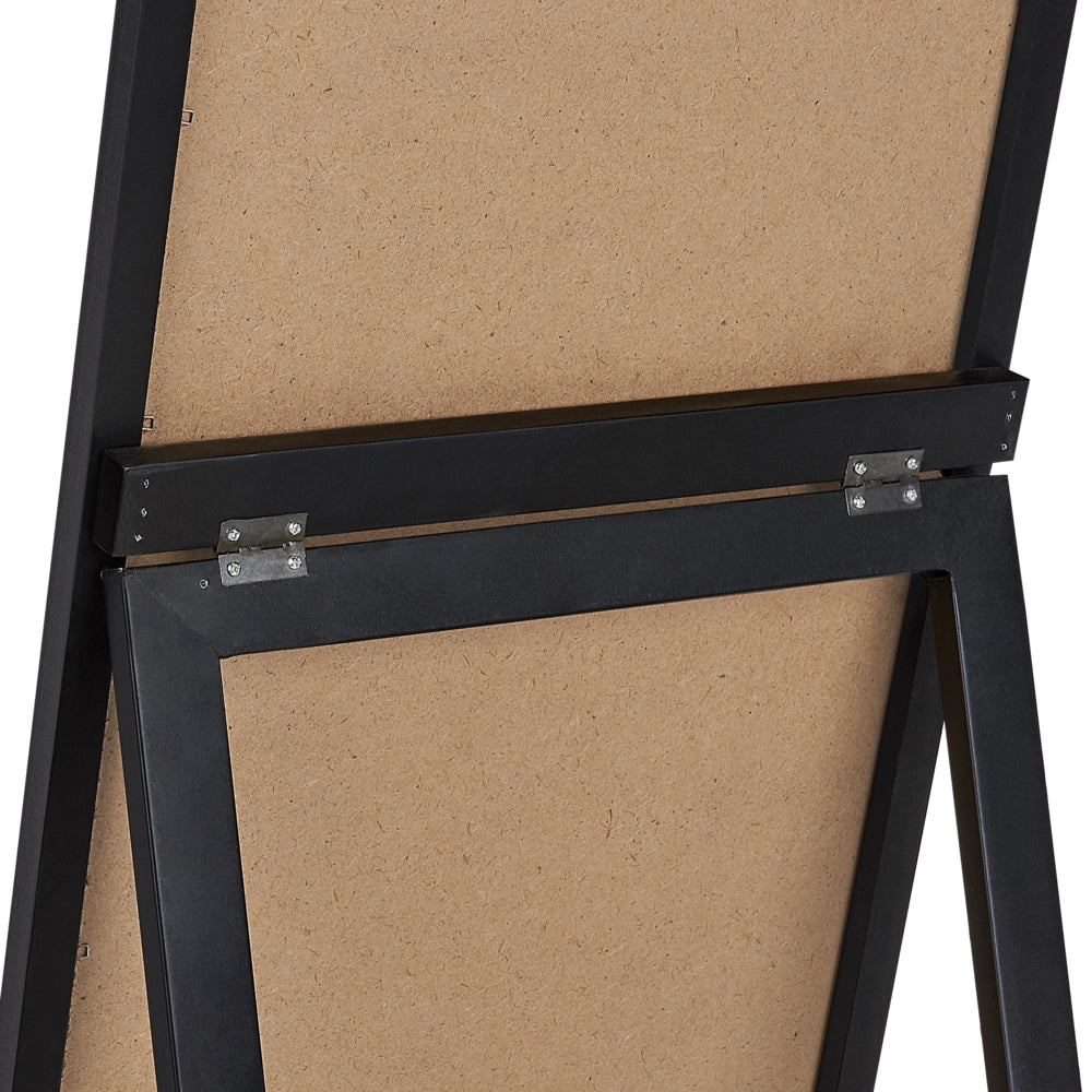 Specchio da terra in vetro MDF nero 40 x 150 cm con supporto cornice decorativa design moderno