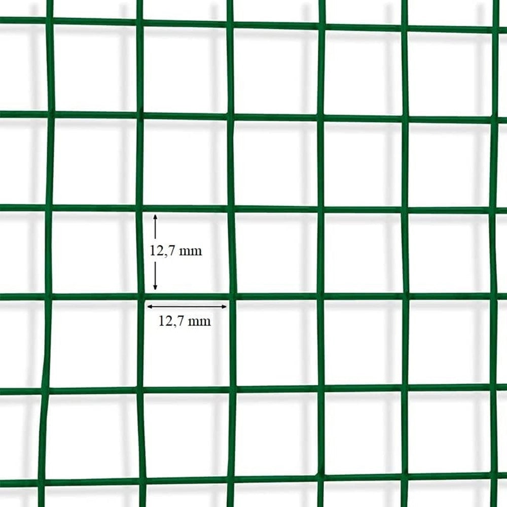 Trade Shop - Rete Metallica Plastificata Verde 1x10mt Maglia 12,7x12,7mm Recinzione Protettiva 57733 -