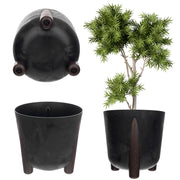 Vaso da fiori KADAX, coprivaso, fiori su gambe, con inserto, supporto per fiori, nero, 34 cm