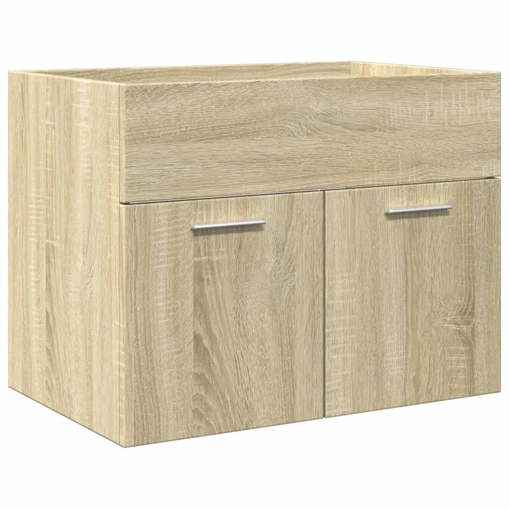 vidaXL Set Mobili da Bagno 3 pz Rovere Sonoma in Legno Multistrato