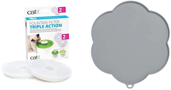 Filtro 3 in 1 per fontanieri, 2-pack & guanto in forma di fiore, base impermeabile per fontanieri, 30 cm, grigio, 1 pezzo (1-pack)
