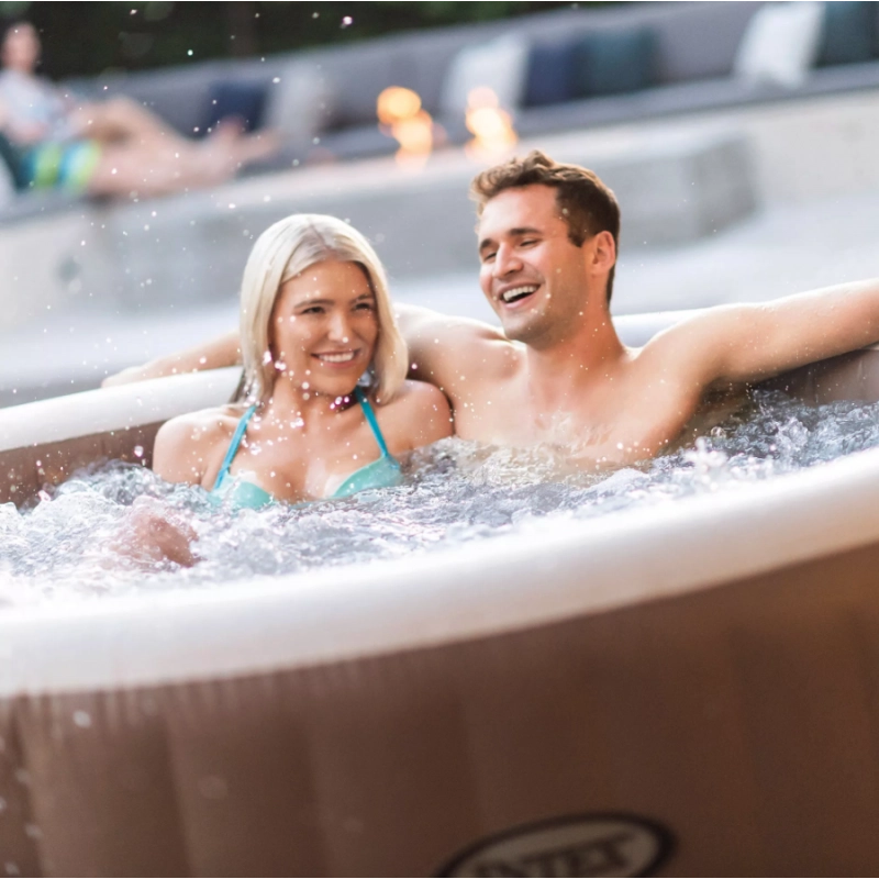 Spa gonfiabile idromassaggio 4 posti con riscaldamento 40°C e pompa filtro, diametro 196 cm altezza 71 cm per esterno - Intex