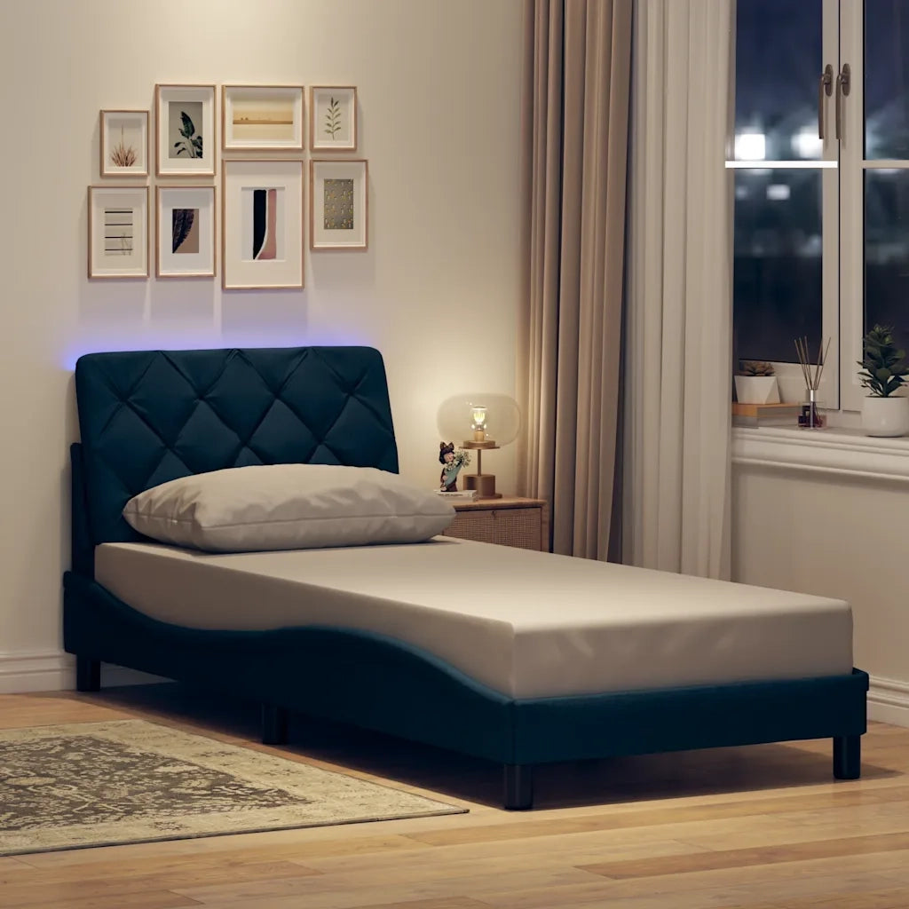 Giroletto con LED senza Materasso Blu 90x190 cm in Tessuto 3310642
