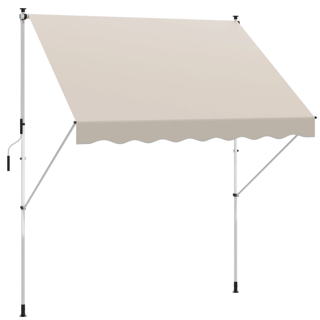 Tenda retrattile per esterno ¨C zephmum ¨C beige metallo poliestere 3x1.5m