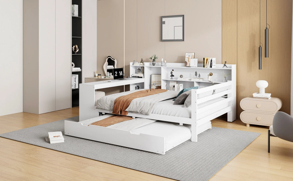 Divano letto multifunzione legno bianco 140x200 cm