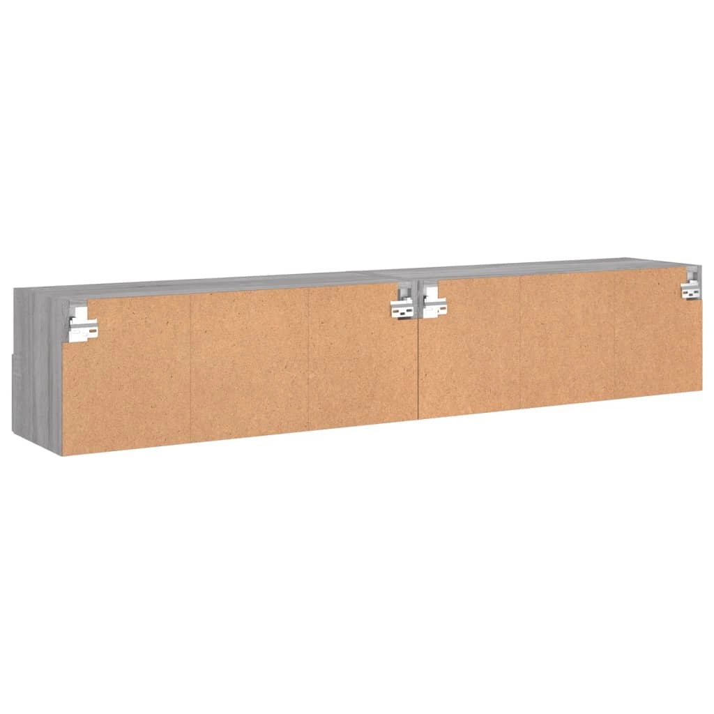 Mobile TV multimediale da parete mensola TV credenza TV per sala da pranzo soggiorno camera da letto 2 pezzi Sonoma 80 x 30 x 30 cm legno ingegnerizzato grigio 02_0029032