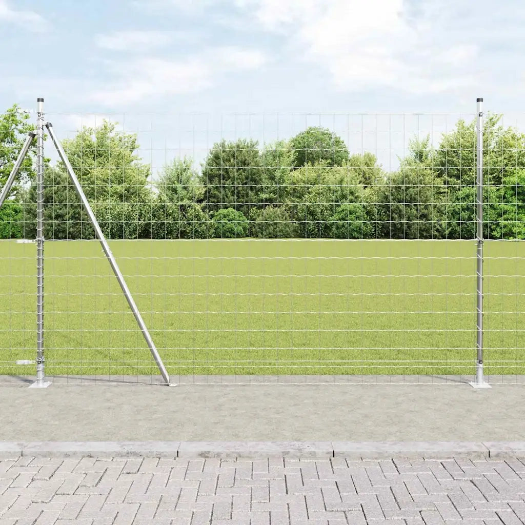Recinzione da Giardino | Recinzione con Posto Argento 1,4 x 10 m Acciaio