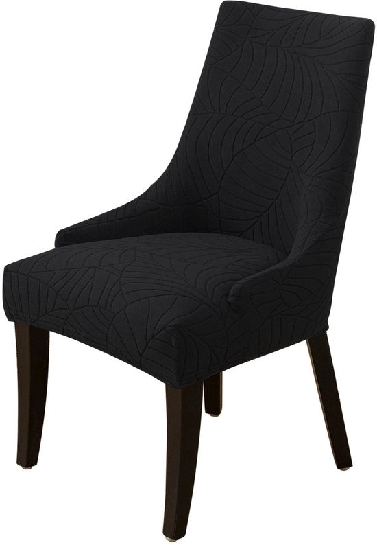 Set di poltrone jacquard a foglia con rivestimento di tessuto, 1 pezzo nero