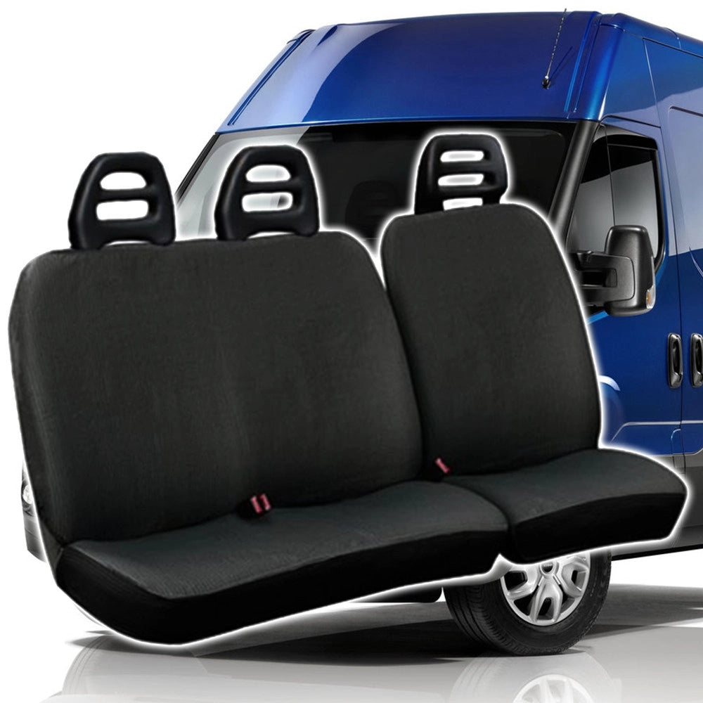 Trade Shop - Coprisedili Per Furgone 3 Posti Iveco Daily Universali In Cotone Grigio Scuro -