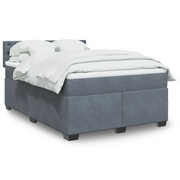 Giroletto a Molle con Materasso Grigio Scuro 140x200 cm Velluto