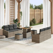 Set Divano da Giardino con cuscino 9 pcs Grigio polyrattan 3362613