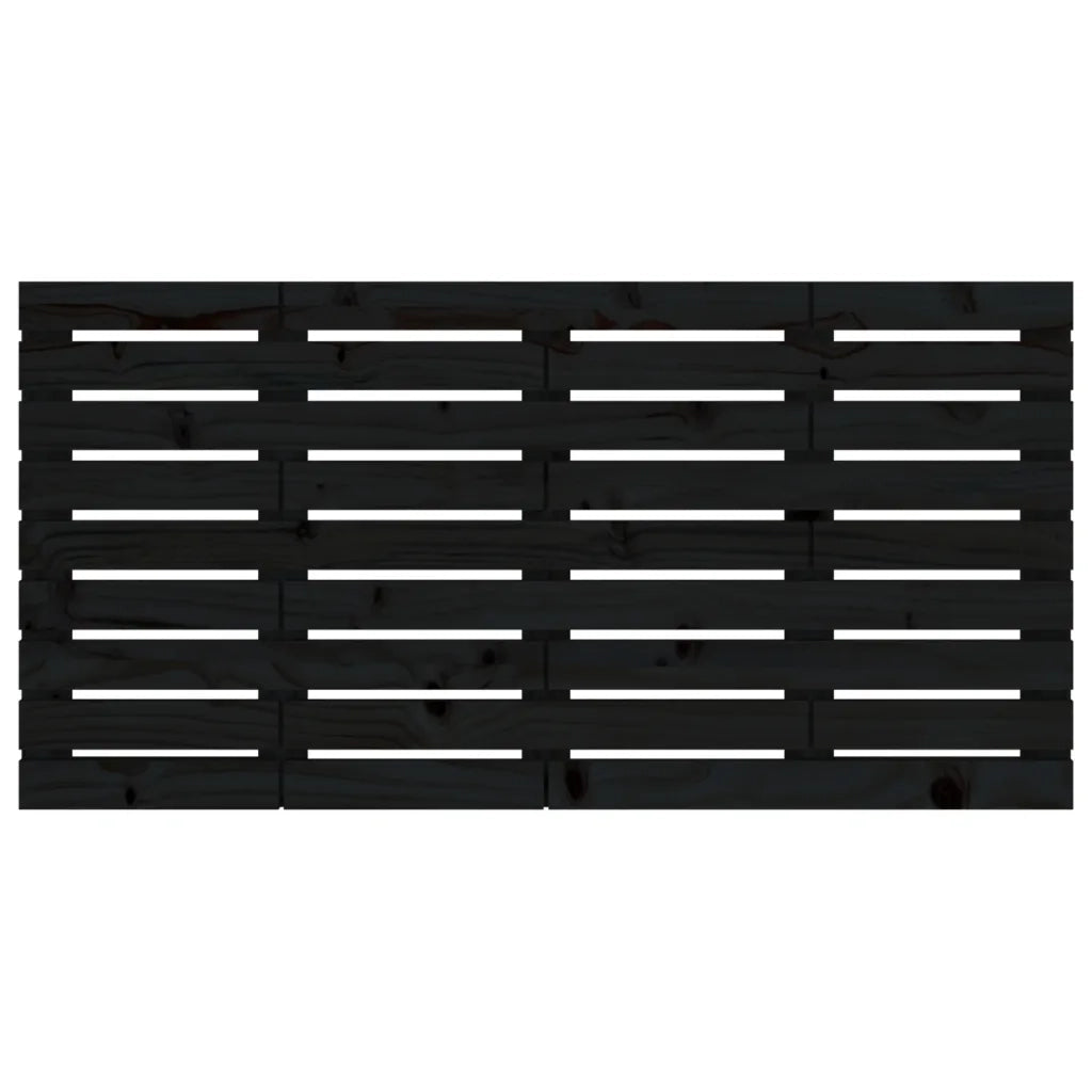 Testiera da Parete Nera 126x3x63 cm in Legno Massello di Pino 824732