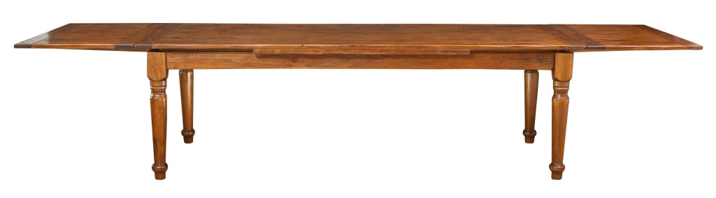 Biscottini Tavolo Country allungabile legno massello di tiglio finitura noce. Made in Italy