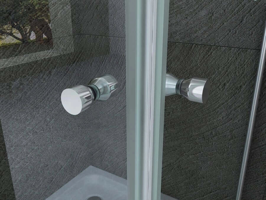 Box Doccia H195 Doppia Anta Battente Cristallo 8mm Trasparente - Taurus - 100x100