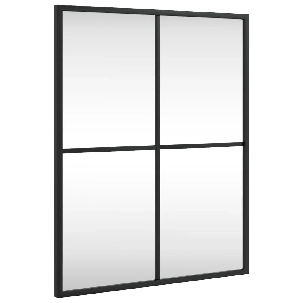 Specchio da Parete-Specchio a Muro-Specchio Decorativo Nero 40x50 cm Rettangolare in Ferro