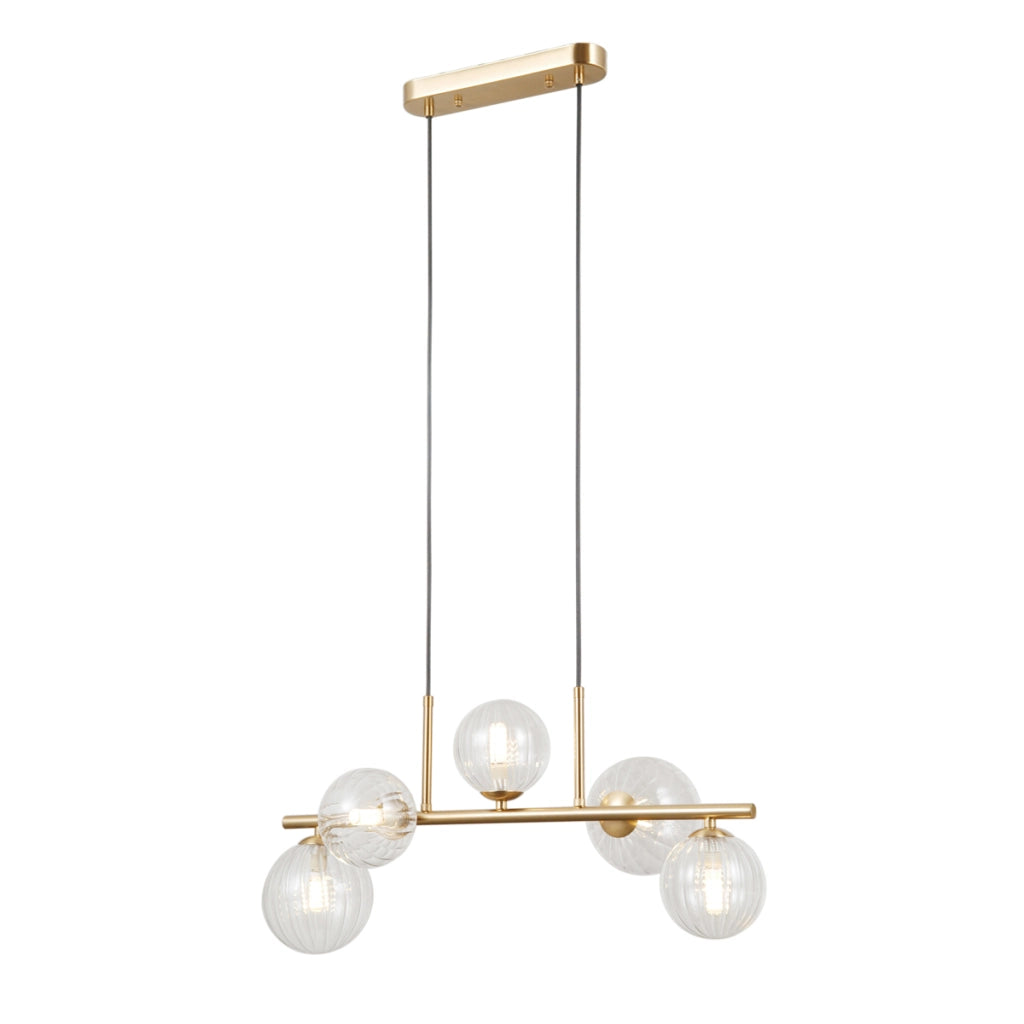 Sospensione decorativa Toledo ottone vetro sfere 5xG9 5W Italux