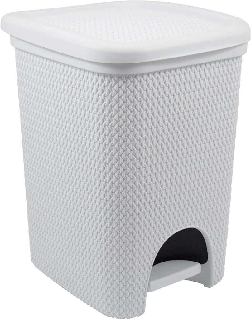BELLI E FORTI PATTUMIERA CON PEDALE DESIGN INTRECCIO BIANCO 18 LITRI