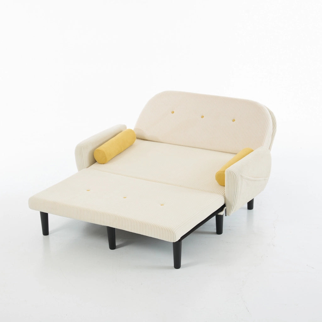 Divano Loveseat con Vano Contenitore ¨C MINIMAL ¨C Beige, Velluto a Coste