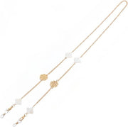 Collana con catena e pendente per donne con maschera facciale e foglie di trefoglio