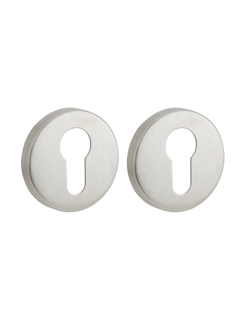 Coppia di rosette tonde per cilindro europeo, acciaio inox - THIRARD