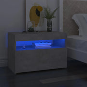 Comodino e Luci LED 2 pz Grigio Cemento 60x35x40 cm Truciolato cod mxl 47697