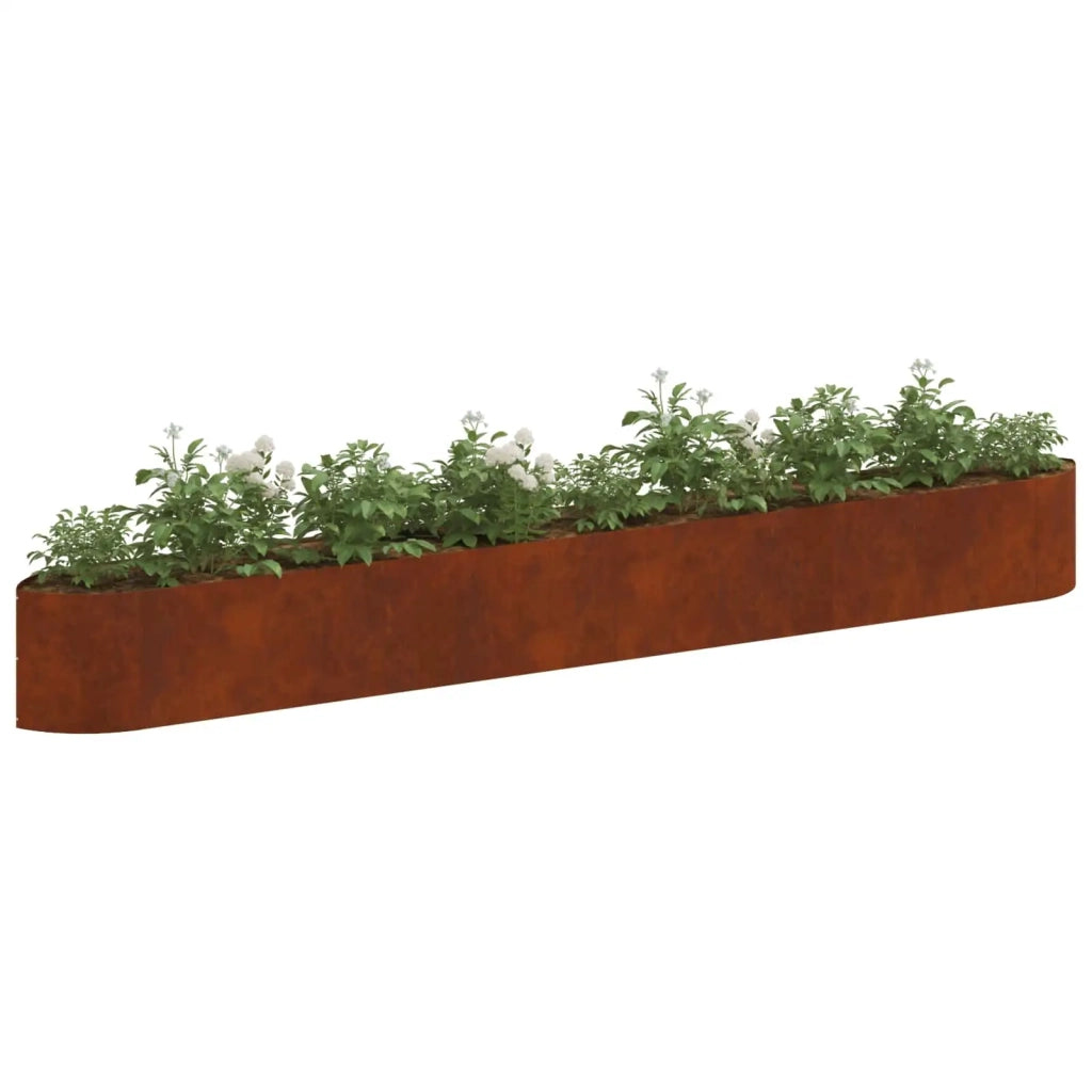Letto rialzato da giardino Acciaio Corten 380 x 40 x 40 cm 8011739