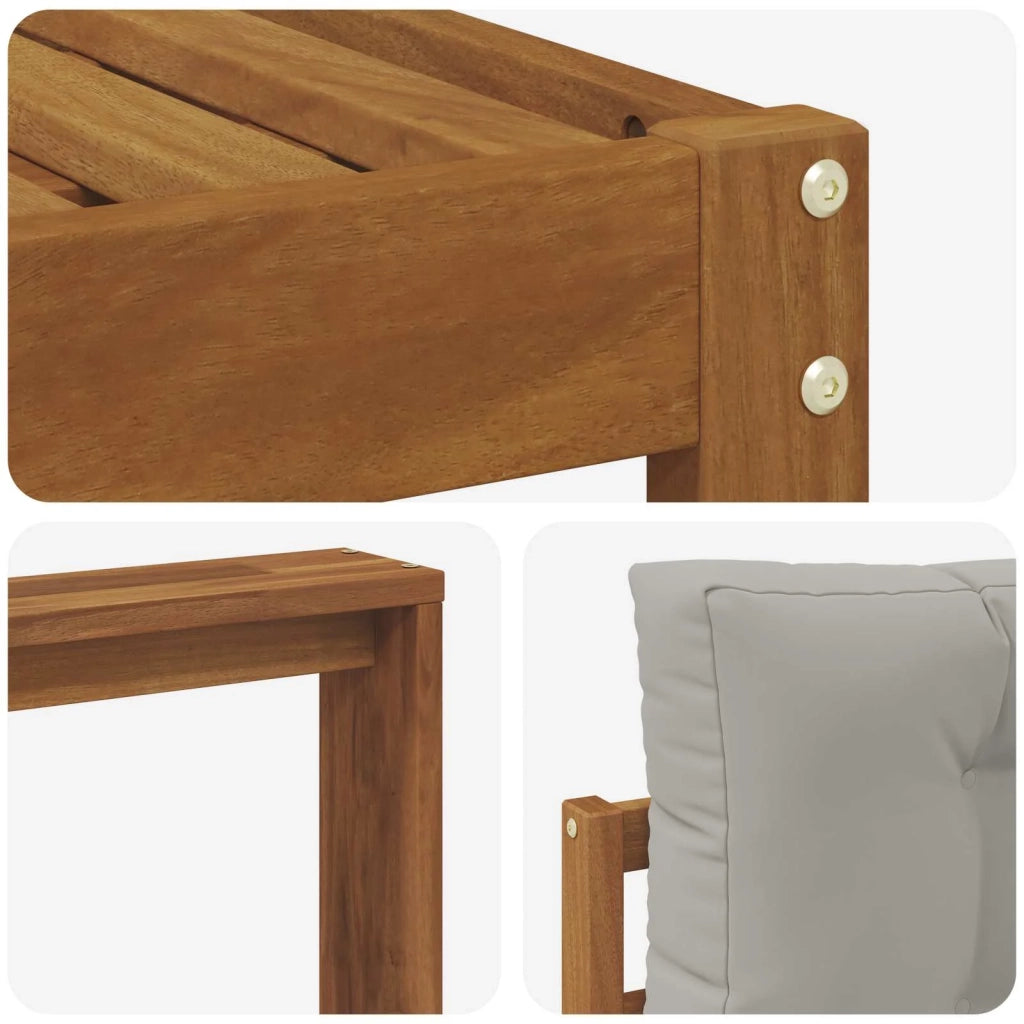 Set di divani da esterno 9 pcs Grigio Naturale e Chiaro 3368039