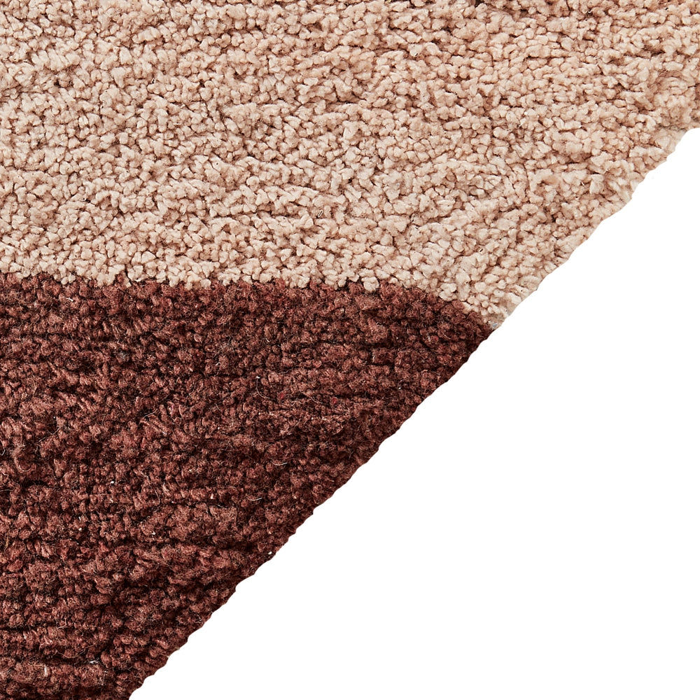 Tappeto marrone e beige in cotone 140 x 200 cm con motivo a righe e nappe in stile boho per il soggiorno