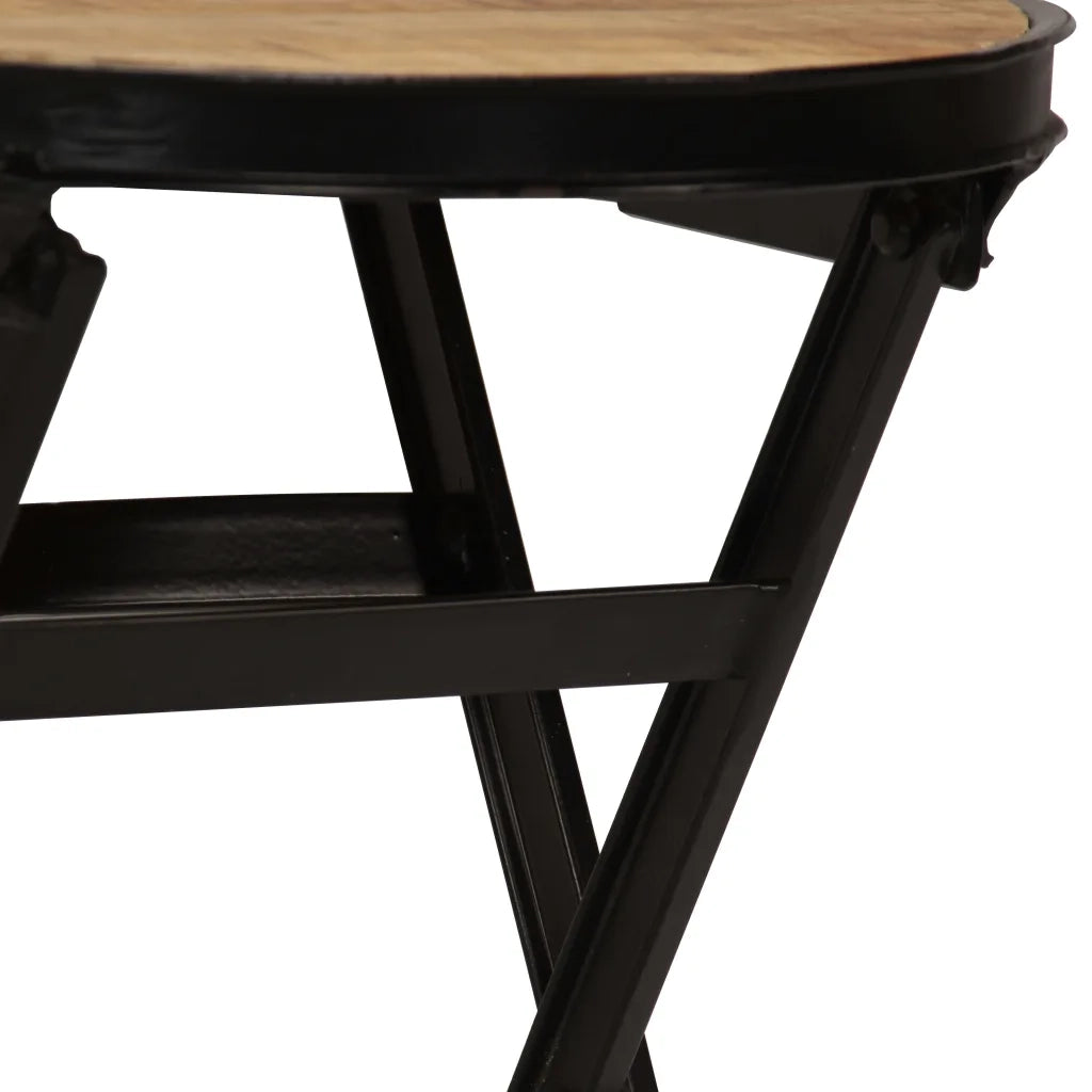 Scrivania con Sgabello Pieghevole in Legno di Mango 115x50x76cm cod mxl 67431