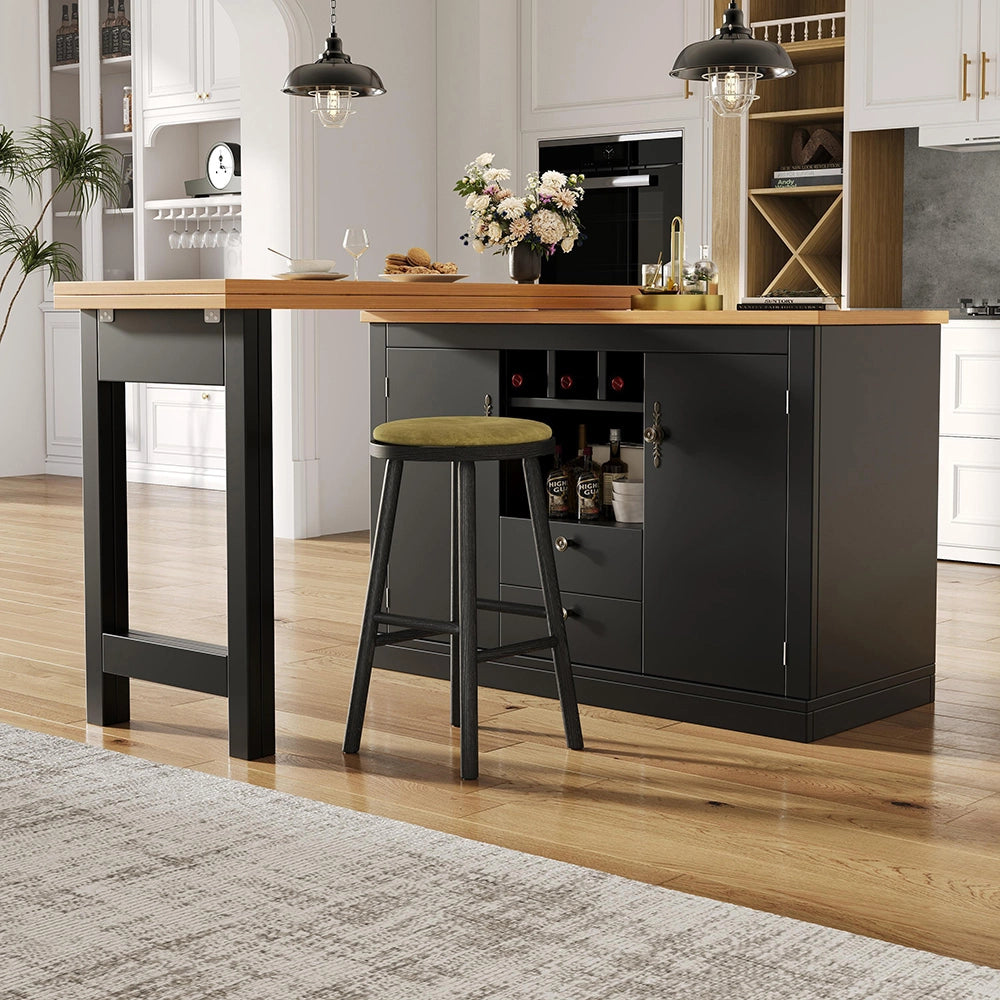 Tavolo bar rotante - Xylo - estensibile 120-180cm nero design