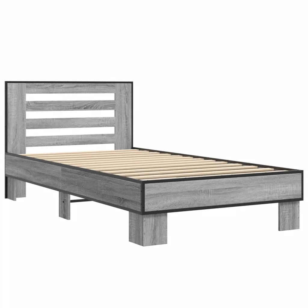 Giroletto Grigio Sonoma 75x190cm in Legno Multistrato e Metallo 845660