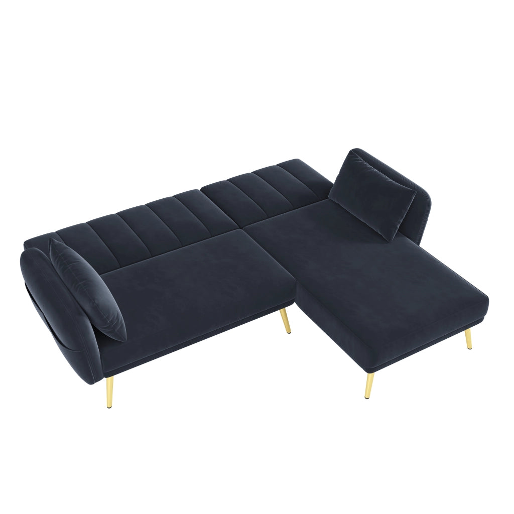 Divano Angolare Letto con Chaise Longue ¨C Xylo ¨C Tessuto, Trasformabile