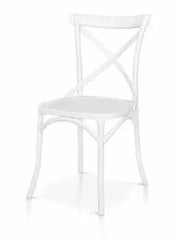 Set 02 sedie sagomata in polipropilene colore bianco misura l.49 x 55 h.89