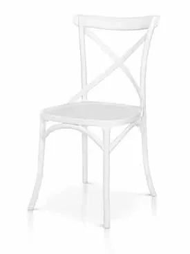 Set 02 sedie sagomata in polipropilene colore bianco misura l.49 x 55 h.89