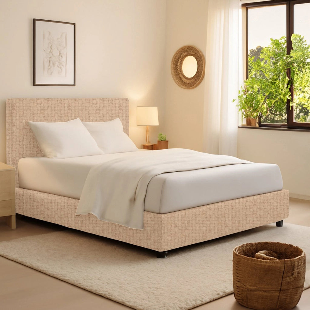 Bracknell, Letto Singolo Sfoderabile Made in Italy, Beige