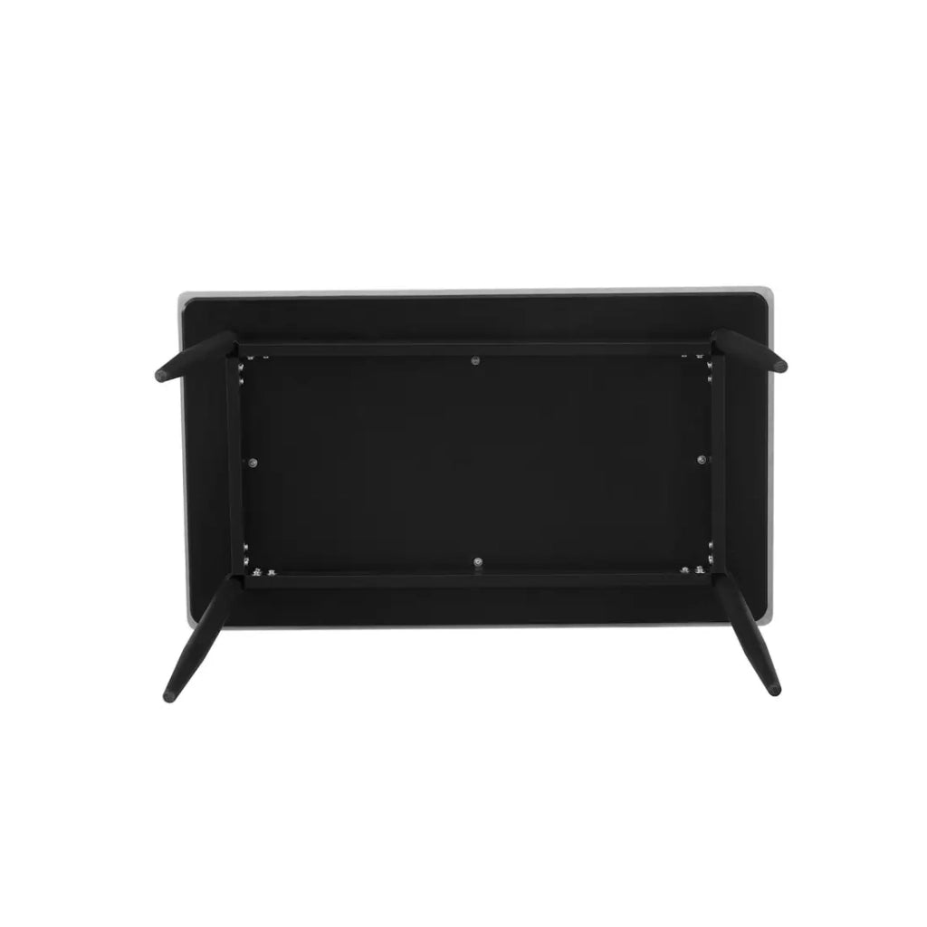 Tavolo da pranzo GRANVIA – 140x80 cm effetto ardesia e gambe in metallo