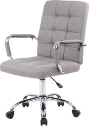 Sedia per ufficio in pelle grigia chiaro - Progettata ergonomicamente - Sedia con schienale regolabile - Adatta per adulti