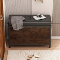 Armadio per scarpe con seduta, capiente, ripostiglio apribile, ripiano in legno, stile retrò