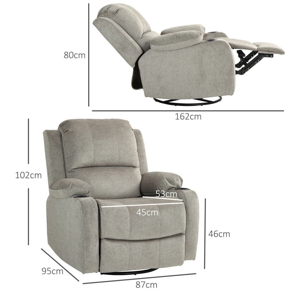 Poltrona relax reclinabile con poggiapiedi ¨C zephmum ¨C Marrone, Tessuto