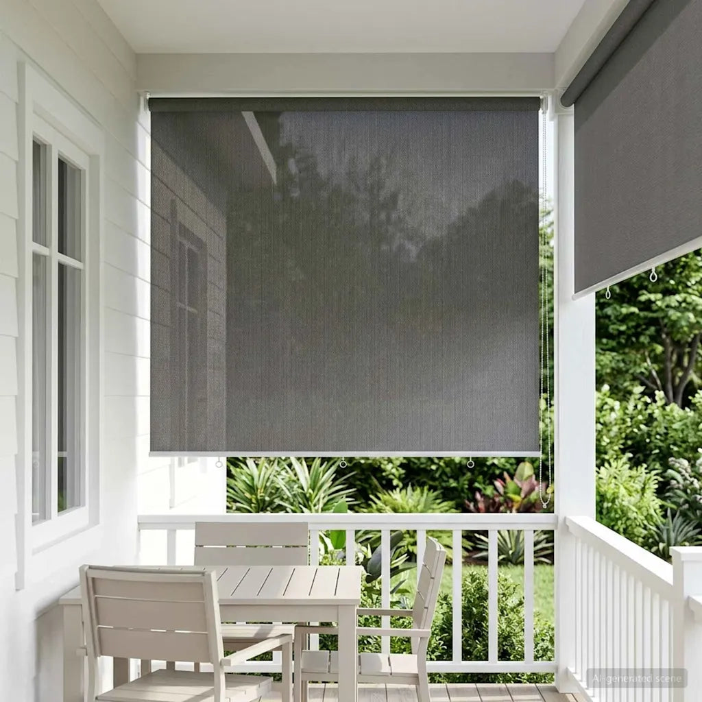 Tenda a Rullo Esterno Blocco UV 90% Grigio Chiaro 220 x 140 cm 42036124