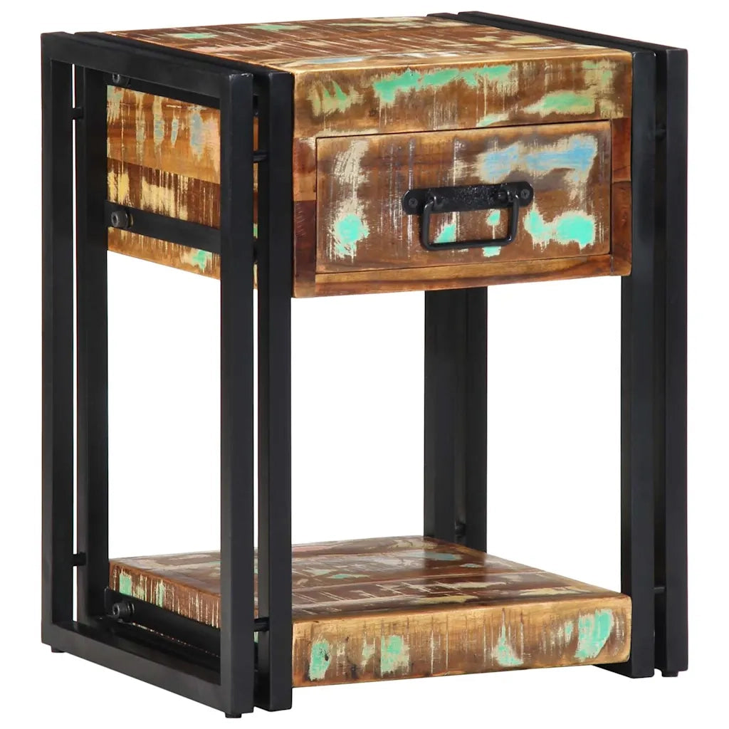 Comodino | Armadio da Notte | Mobiletto da notte 40 x 35 x 50 cm Legno Recuperato Massello