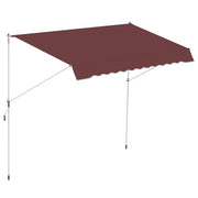Tenda da sole retrattile ¨C zephmum ¨C 3x1,5 m bordeaux poliestere