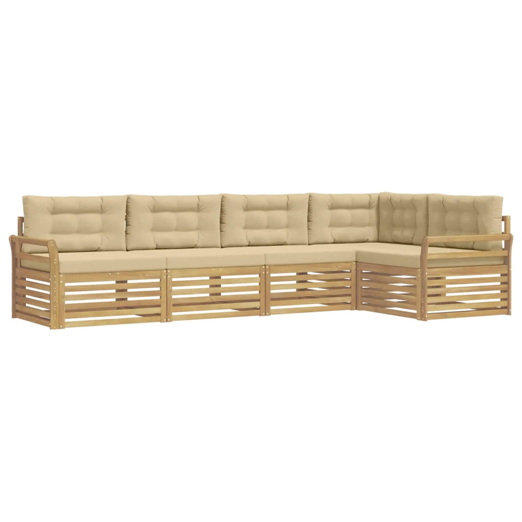 Set di divani da esterno 5 pcs Bianco e Beige 3390488