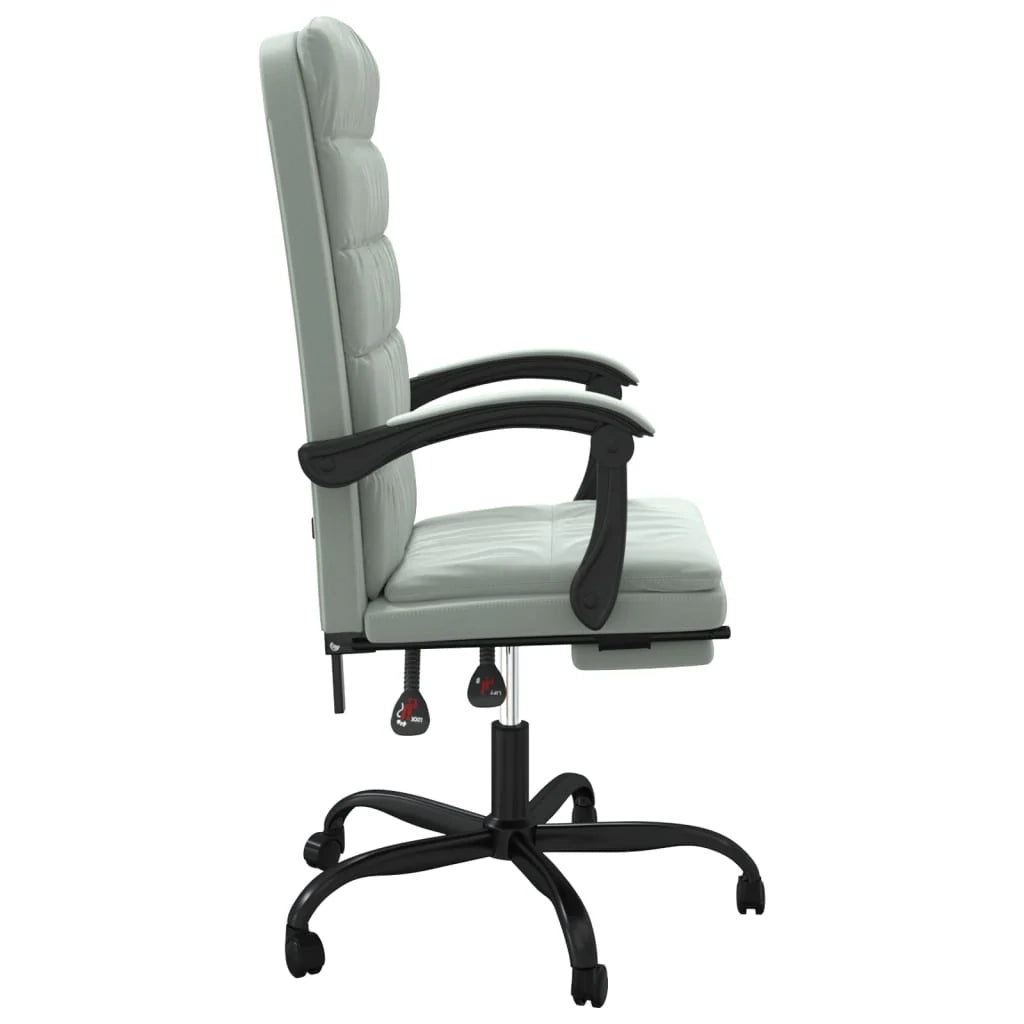Sedia da ufficio/studio girevole e reclinabile velluto grigio chiaro 02_0024239