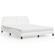Letto con Materasso Bianco 160x200 cm in Similpelle