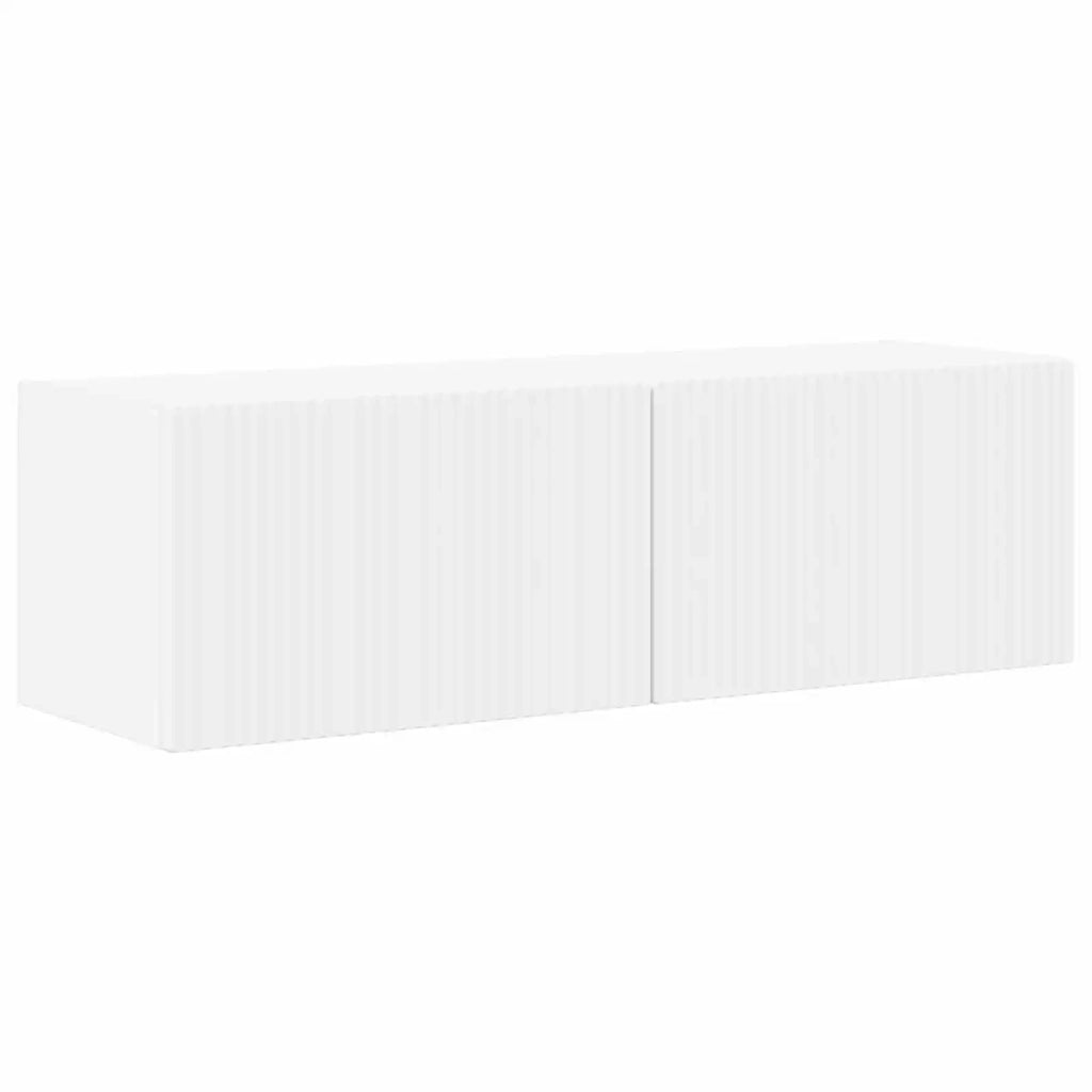 Set di Mobiletto da TV a Parete 4 pcs Bianco Legno multistrato