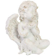 Statuetta decorativa a forma di angelo in resina bianca, 17 x 12 x 20 cm (altezza)